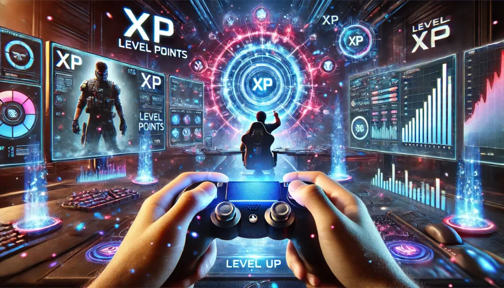 لول آپ پس فری فایر گیمر موبایلی در حال لول آپ شدن